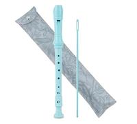 Czzmy Recorder Instrument for Beginner Adults,8-Hole Soprano Descant Recorder Music Flute with with Cleaning Rod & Leather Case For Home Entertainment(2-Carved Light Blue)