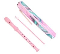 Czzmy Recorder Instrument for Beginner Kids Adults,8-Hole Soprano Descant Recorder Music Flute with Cleaning Rod & Case Bag For School Student Home Entertainment(2-Pink Green Splash-ink-2)