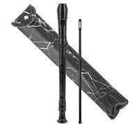 Czzmy Recorder Instrument for Beginner Kids Adults,8-Hole Soprano Descant Recorder Music Flute with with Cleaning Rod & Leather Case For School Student Home Entertainment(2-Black Marble)