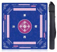 czzwak American Mahjong Game Mat - Anti-Slip Neoprene, Noise Reduction & Wrinkle-Resistant | Odorless & PAH-Free | Includes Rules | Ultimate Mahjong Gift (Blue)