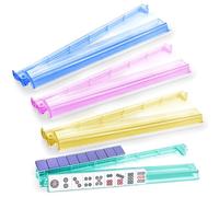 czzwak Mahjong Rack with Pushers, 4-Piece Premium Acrylic Mahjong Racks with Built-in Pushers & Rotating Bases - 4-Color Set for Easy Play