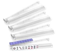 czzwak Mahjong Rack with Pushers, 4-Piece Premium Acrylic Mahjong Racks with Built-in Pushers & Rotating Bases - Crystal-Clear Set for Easy Play