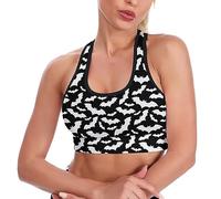 CZZYH Racerback Design Sports Bra, Sports Bras Women, Cartoon Simple Bat Bra for Daily Wear, Yoga Or Run