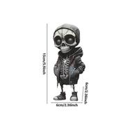 (D) 1/4pcs Car Skeleton Figurine Skull Resin Statue Cool Skeleton Decorative for Desk Decor Display Auto Rearview Mirror Accessories
