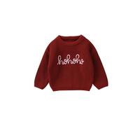 (d, 12-18 Months) Baby Boys Girls Christmas Sweaters Cute Candy Cane Embroidery Long Sleeve Knit Pullover Tops Toddler Winter Clothes