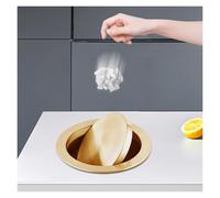 d 304 inless Steel Round Countertop Trash Chute Cover, Flip Top Built-in Waste Lid for Kitchen, Bathroom, Office - Fits 21-24cm (8.2-9.4in) Openings