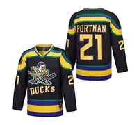 D-5 Men Mighty Ducks Jersey #33 Goldberg #66 Bombay #96 Conway #99 Banks Jersey,Movie Ice Hockey Jersey for Men S-XXXL, #21-black, S