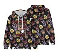 (D, 6-7 Years) Five Nights At Freddy's 3d Print Kids Hoodies Fnaf Hooded Sweatshirt Long Sleeve Pullover Jumper Tops Costume With Pocket