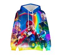(D, 6-7 Years) Super Mario Bros Kids 3d Printing Hoodies Casual Hooded Pullover Jumper Sweatshirt Tops Xmas Gifts For 5-10years Boys Girls