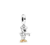 D 72 Mickey Mouse 100 Anniversary Charm, Sterling Silver 925, Compatible with Pandora Bracelet