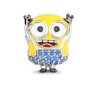 D 90 Minions Charm, Sterling Silver 925, Compatible with Pandora Bracelet