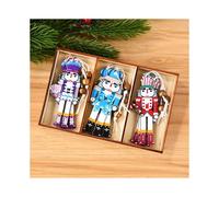 (D) 9Pcs Christmas Wooden Ornaments Nutcracker Soldier Xmas Tree Hanging Pendant 2024 Christmas Home Decorations New Year 2025 Gift