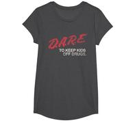 D.A.R.E. Program Dare to Keep Kids Off Drugs PSA T-Shirt, Girls, Dark Heather Grey, Medium