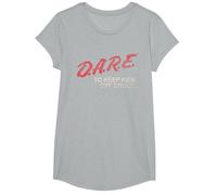 D.A.R.E. Program Dare to Keep Kids Off Drugs PSA T-Shirt, Girls, Heather Grey, X-Small