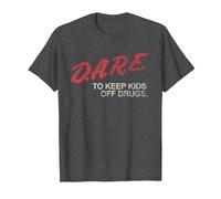 D.A.R.E. Program Dare to Keep Kids Off Drugs PSA T-Shirt, Men, Dark Heather Grey, Medium