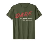 D.A.R.E. Program Dare to Keep Kids Off Drugs PSA T-Shirt, Men, Olive Green, Large