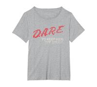 D.A.R.E. Program Dare to Keep Kids Off Drugs PSA T-Shirt, Women's Plus, Heather Grey, 4X