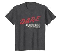 D.A.R.E. Program Dare to Keep Kids Off Drugs PSA T-Shirt, Youth, Dark Heather Grey, X-Small