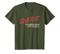 D.A.R.E. Program Dare to Keep Kids Off Drugs PSA T-Shirt, Youth, Olive Green, Medium