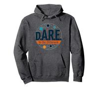 D.A.R.E. To Be Different - Inspirational Graphic Art Pullover Hoodie, Adult Unisex, Dark Heather Grey, XXL