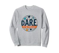 D.A.R.E. To Be Different - Inspirational Graphic Art Sweatshirt, Adult Unisex, Heather Grey, XXL