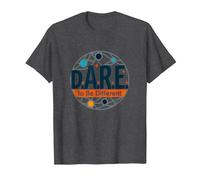 D.A.R.E. to Be Different - Inspirational Graphic Art T-Shirt, Men, Dark Heather Grey, XXL