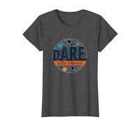 D.A.R.E. to Be Different - Inspirational Graphic Art T-Shirt, Women, Dark Heather Grey, XXL