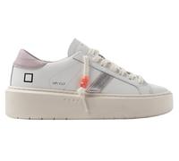D.A.T.E. Women's Hill Low Platform Calf White-Pink Trainers, White, 7 UK