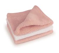 D.A.Y. Republic 3 Pack Microfiber Super Soft Baby Face Cloths, 28 x 28cm Washable & Reusable Unscented Flannels, Multipack Pink and White, Ideal for Wiping and Cleaning Hands and Face (Pink)