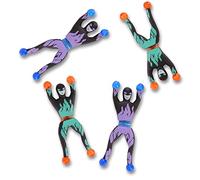 D.A.Y. Republic 4 Ninja Wall Climbers Age 3+ - 4 Sticky Crawling Men (9.5cm), Tumble Down Walls & Stick to Ceilings, Fun Party Bag Fillers