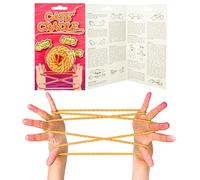 D.A.Y. Republic Cat's Cradle Retro String Game Age 3+ Neon Orange & Yellow, 1.6m Long, Includes Trick Manual, Boosts Motor Skills, Creativity
