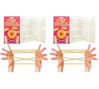 D.A.Y. Republic Cat's Cradle Retro String Game Age 3+ Neon Orange & Yellow, 1.6m Long, Includes Trick Manual, Boosts Motor Skills, Creativity (Pack of 2)