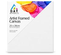 D.A.Y. Republic Cotton Canvas 20cm x 25cm A4 Canvases for Painting | 100% cotton blank canvas for painting, double primed, wide edges, mini canvases for acrylic, oil, watercolour, prsent idea