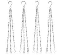 D.A.Y. Republic Four 14" Three Point Heavy Duty Metal Hanging Basket Chains - Heavy Duty Weatherproof Chain for Garden Hanging Flower Baskets (Four Metal Chains)