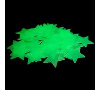 D.A.Y. Republic Glow in the Dark Dinosaur Wall Decals, 24 Stars | No batteries, glows 8 hrs nightly, stars bedroom decor, glow in the dark star stickers for doors, furniture