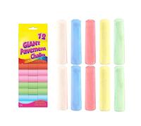 D.A.Y. Republic Large Colored Sidewalk Pavement Blackboard Kids Art Chalkboard Chalk Sticks (12 Piece Chunky Jumbo Chalk Sticks)