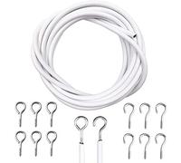 D.A.Y. Republic Net Curtain Wire, 4m Multi-Purpose Voile Cable | Plastic-coated steel, cut to size, wire for net curtains, no sag or stretch, hooks and curtain hooks plastic sold separately
