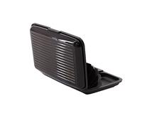 D.A.Y. Republic RFID Blocking Credit Card Holder, Card Protector, Aluminium, Business Card Case for Women or Men, Metal ID Organiser Wallet with 6 Slots, Compact and Convenient, Travel Wallet (Black)