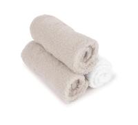 D.A.Y. Republic Soft Baby Flannels for Newborns, 3 Pack, Grey | 28x28cm baby wash cloth, microfibre, use wet or dry, unscented, washable, ideal for hands and faces