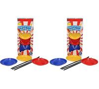 D.A.Y. Republic Spinning Plates with Sticks Classic Circus Trick, Great Juggling Toy Game for Kids and Adults, Set of 3 (Pack of 2)