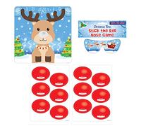 D.A.Y. Republic Stick the Red Nose on the Reindeer, Party Games for Kids, Perfect Party Favours Pin Game Includes Blindfold, Stickers, and Backdrop Poster, Party Supplies Decoration (Reindeer Themed)