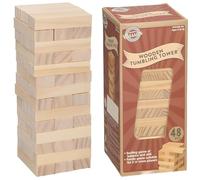 D.A.Y. Republic Traditional Wooden Tumbling Tower Block Game, Family Fun for Kids and Adults, Classic Children's Stacking Game that Promotes Speed, Reaction and Tactics (Large Tumbling Tower Blocks)