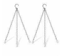 D.A.Y. Republic Two 14" Three Point Heavy Duty Metal Hanging Basket Chains - Heavy Duty Weatherproof Chain for Garden Hanging Flower Baskets (Two Metal Chains)