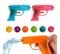 D.A.Y. Republic Water Pistols for Kids, 2 Pack, Neon Colours | Small water pistol, Colours Sent at Random, 10cm x 8cm, retro style, easy trigger, outdoor and bath play, party bag filler