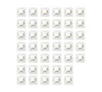D.A.Y. Republic White Cable Tie Adhesive Mounts, 23mm x 8mm Organisational Mounts for Cable Management, Includes Self Adhesive Backing, Accepts Zip Ties up to 7.2mm Wide (40)