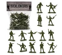 D.A.Y. Republic WWII Toy Soldiers Figures, 50 Piece Army Set, Battle Poses | Green army men, army men figures, 2in size, durable plastic, free standing, tank crews, infantry, dioramas