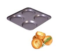 D.A.Y. Republic Yorkshire Pudding Tray, 23cm, One Yorkshire Pudding Tray | 4 cup yorkshire pudding tin, easy release coating, sturdy steel build, oven safe, simple cleanup