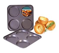 D.A.Y. Republic Yorkshire Pudding Tray, 23cm, Two Yorkshire Pudding Trays | 4 cup yorkshire pudding tin, easy release coating, sturdy steel build, oven safe, simple cleanup