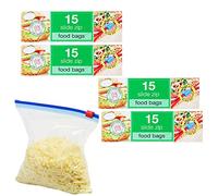 D.A.Y. Republic Zip Lock Bags, 1L Resealable, 60 Count, 4 Packs | BPA free, reusable freezer bags and reusable sandwich bags, airtight slider seal, 19x17cm, for meal prep