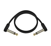 D’Addario Accessories Classic Series Flat Guitar Patch Cables - Guitar Pedal Cable with ¼ Inch Ends - Durable & Reliable - Instrument Cable for Pedalboards - 2ft Right Angle - 1-Pack